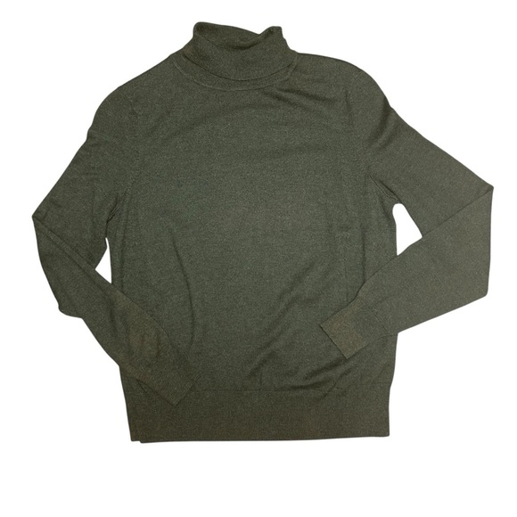 AYR olive green ribbed turtleneck sweater size XL classic preppy old money - Picture 2 of 10